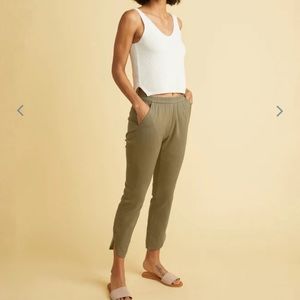 Marine Layer Allison Pant Olive Pant Stretch Waistband Size Medium